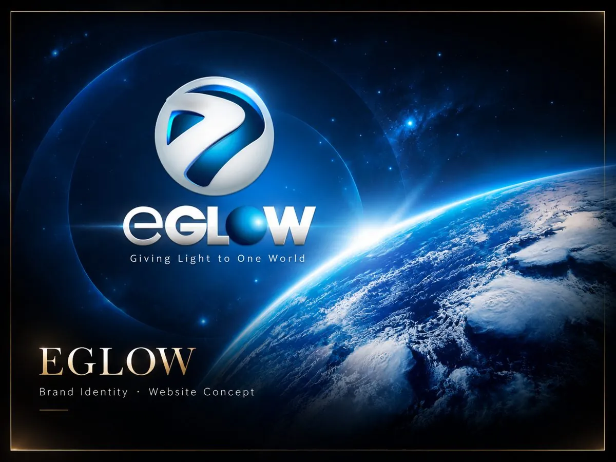 eGlow showcase: chrome sphere mark above earth